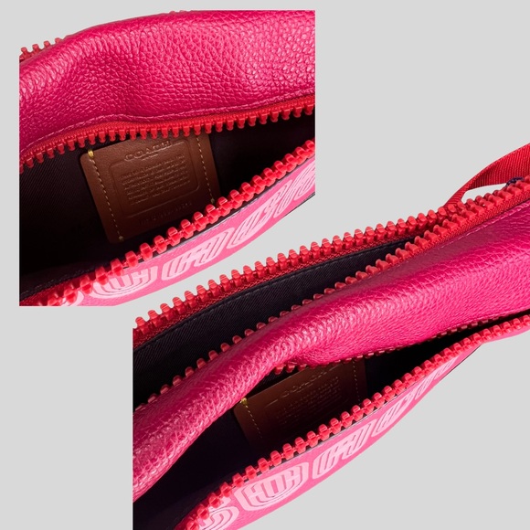 Coach Pink Leather Zip Pouch